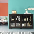 thumbnail image 2 of Giantex Stackable Buffet Cabinet, Kitchen Storage Cabinet with Sliding Tempered Glass Doors, Small Sideboard for Kitchen, Dining Room or Living Room, Espresso, 2 of 8