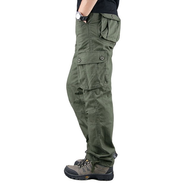OmicGot Pantalon Décontracté pour Homme à Multiples Poches Pantalon en Coton Homme Grande Taille Pantalon Cargo Homme Plein Air Randonnée Randonnée Joggers Pantalon Cargo 29-44