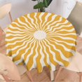thumbnail image 4 of Nappe Soleil Soleil, Housse de Table Imprimée Coucher de Soleil Rétro Hippie Abstrait pour Maison Cuisine Salle à Manger Fête Patio Intérieur Extérieur, Ronde (60x60 Po), 4 of 6