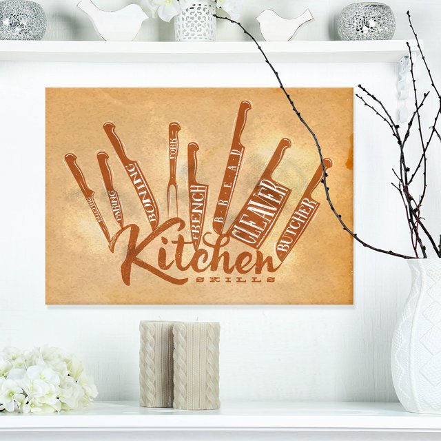 Design Art - Couteaux à Découper la Viande Affiche Artisanat
