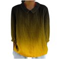 thumbnail image 2 of RXIRUCGD Haut/chemise à Manches 3/4 Imprimé Style Rétro Décontracté pour Femmes, Jaune, Taille : TG, 2 of 5