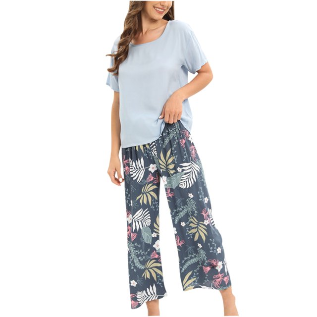 Rbaofujie Pyjama pour Femmes Pyjama à Col Rond pour Femmes Manches Longues Ensembles Ménagers Pyjama de Noël pour la Famille