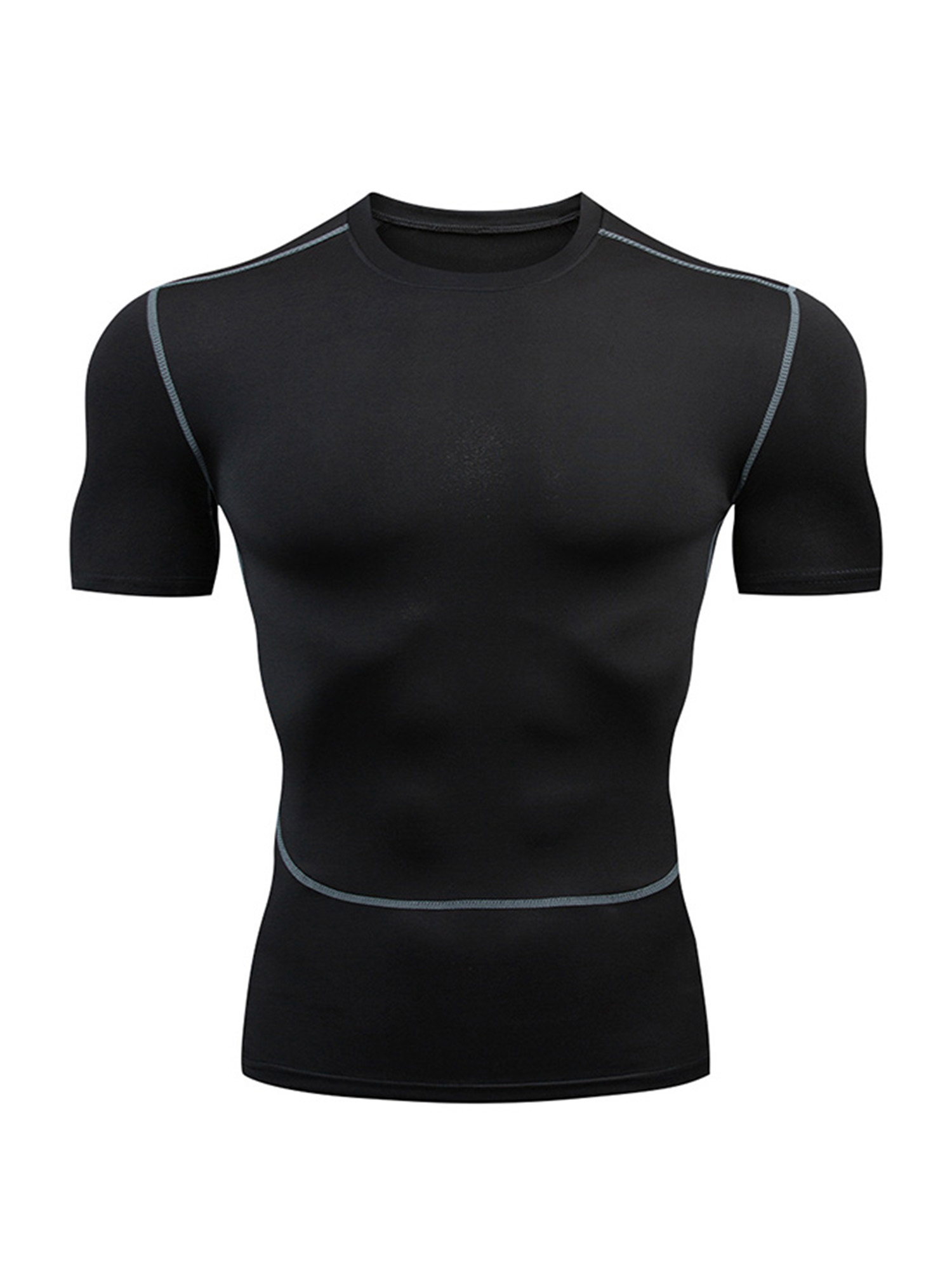 Innerwin T-Shirt de Sport à Manches Courtes pour Hommes, Hauts d'Été, Gym, Uni, Respirant, Chandails de Compression, Nouveau L