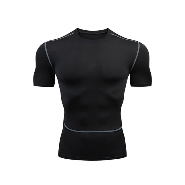 Innerwin Sport T Shirt Short Sleeve Mens Summer Tops Gym Plain Breathable Compression Shirts New M