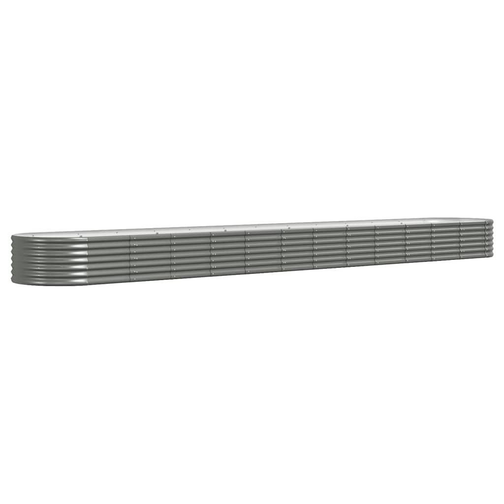 vidaXL Raised Garden Bed Raised Flower Bed Galvanized Steel Outdoor Planter