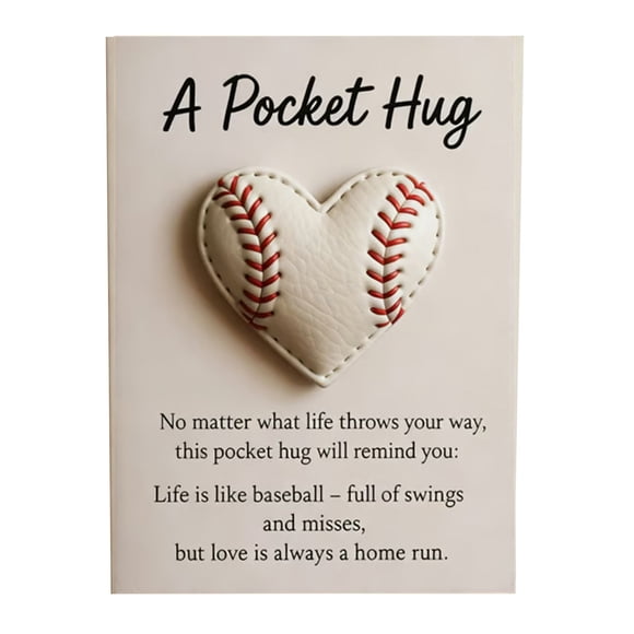 FUYPSE 2026 Nouveautés 1 Pce Câlin de Poche de Softball avec Carte-Cadeau, Câlin de Poche de Softball Charmant en Forme de Cœur, Peut Être Offert comme Cadeau aux Amateurs de Softball, Passionnés de Sports, Famille, Amis Proches