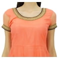 thumbnail image 2 of Bimba Flaired Net Anarkali Dress Solid Kurta Kurti Indian Tunic Custom Clothing, 2 of 5