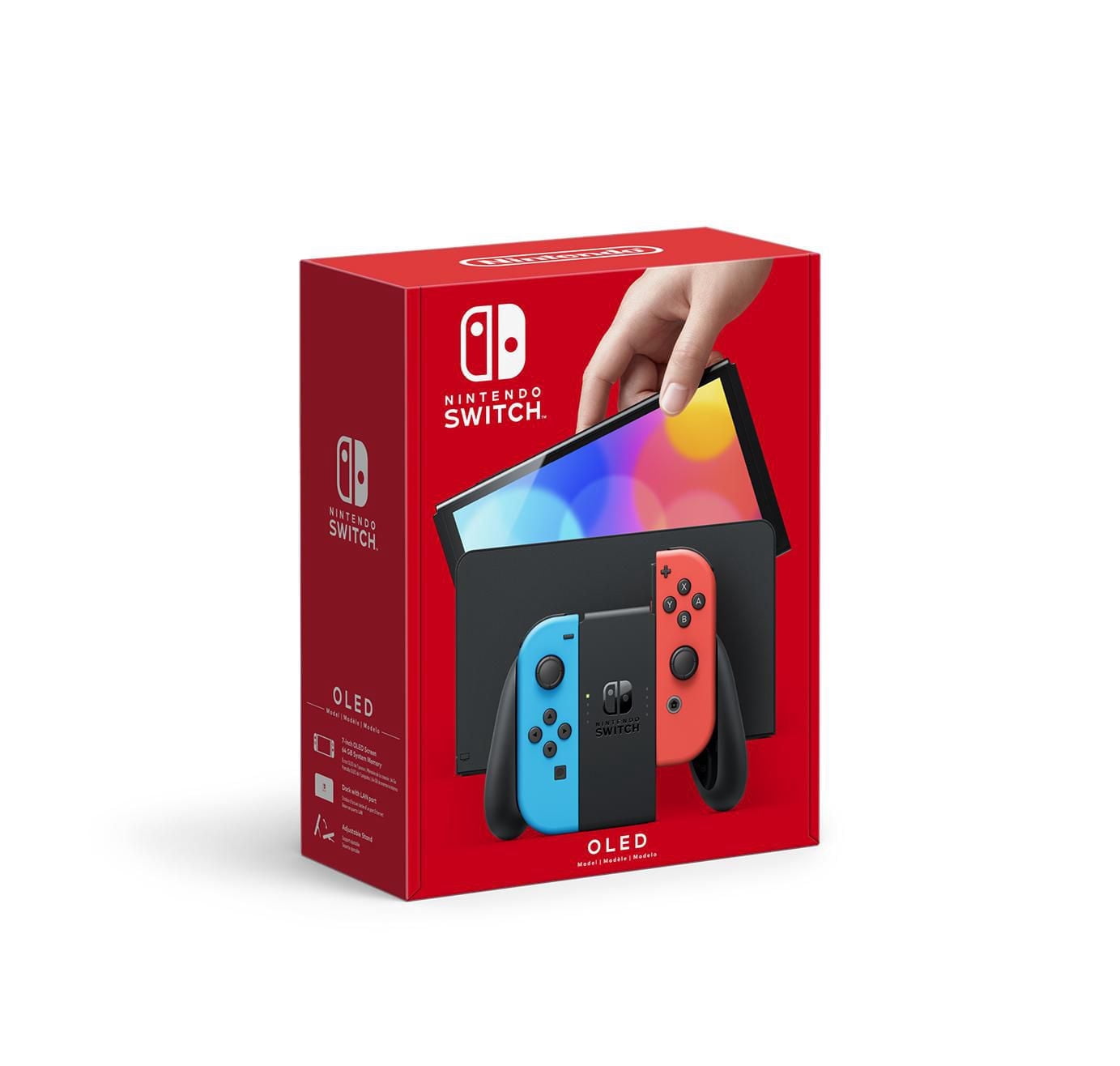 Nintendo Switch (OLED model) w/ Neon Red & Neon Blue Joy-Con