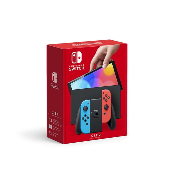 Nintendo Switch (OLED model) w/ Neon Red & Neon Blue Joy-Con