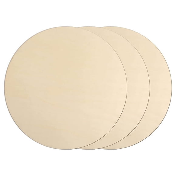 3Pcs 12 Inch Wood Circles for Crafts, Unfinished Blank Wooden Rounds Slice Wooden Cutouts for DIY Crafts