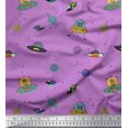 thumbnail image 1 of Soimoi Georgette Viscose Fabric Planet,Animal & Spaceship Cartoon Print Sewing Fabric Yard 42 Inch Wide, 1 of 3