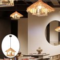 thumbnail image 4 of segolike Woven Bamboo Pendant Lighting Fixture, Aesthetic Hand-made Pendant LED Light for Room, 4 of 9