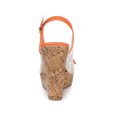 thumbnail image 2 of BLISSFUL STEP Women's Shoes Floral Lace Platform Peep Toe Wedge Heel Sandals Orange Flower 6, 2 of 7