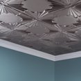 thumbnail image 2 of Fasade Art Deco Decorative Vinyl Ceiling Panel 2ft x 4ft 5 Pack- Brushed Nickel Finish, 2 of 5