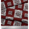 thumbnail image 3 of Soimoi Moss Georgette Fabric Floral Block Print Fabric by The Yard 42 Inch Wide, 3 of 3