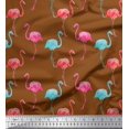 thumbnail image 1 of Soimoi Polyester Crepe Fabric Flamingo Bird Fabric Prints by Yard 52 Inch Wide, 1 of 3