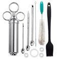 thumbnail image 1 of Stainless Steel Meat Injector Syringe with 3 Marinade Injector Needles for BBQ Grill Smoker, 2-oz Large Capacity, 1 of 7