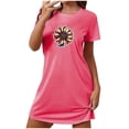 thumbnail image 1 of Birdeem Chemises de Nuit pour Femmes Chemise de Nuit Courte Surdimensionnée pour Femmes Robe Imprimée à Col Rond et Manches Courtes, 1 of 12