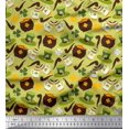 thumbnail image 1 of Soimoi Poly Georgette Fabric Coin Pot & Cups Fabric Prints by Yard 42 Inch Wide, 1 of 3