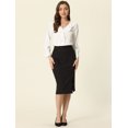 thumbnail image 3 of INSPIRE CHIC Women's Ruffle V Neck Elegant Office Work Chiffon Blouse Top, 3 of 6