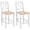 Natural Wood, variant on HOMCOM Counter Height Bar Stools Set of 2 with Back and Footrest White