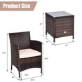 thumbnail image 2 of Costway Outdoor 3 PCS PE Rattan Wicker Furniture Sets Chairs  Coffee Table Garden Beige, 2 of 10
