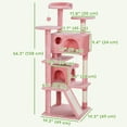 thumbnail image 3 of PawHut 54" Cat Tree Tower with Scratching Posts, Cat Condos, Pink, 3 of 10
