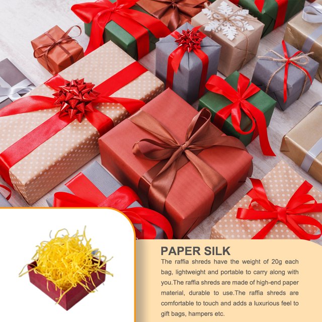 Crinkle Paper Raffia Shreds Colorful Boxes Filling Material DIY Packaging Confetti Wedding Party Greeting Tissue Accessories Yellow