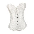 thumbnail image 2 of Esquirla Femmes Floral Corset Robe Camisole Réservoir Vintage Spirale Acier Désossé Dentelle jusqu'à Blanc, 2 of 8