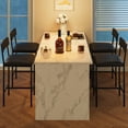 thumbnail image 4 of Dining Set for 2 or 4, Kitchen Table and Chairs for 2 with PU Cushion Chairs, 3/5 Piece Kitchen Table Set for Small Spaces, Apartment, Bar, 4 of 9