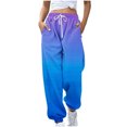 thumbnail image 1 of Erwazi Sweatpants for Women Gradient Printed Drawstring Loose Joggers with Pockets Fall Winter Comfy Workout Gym Running Pants, 1 of 3