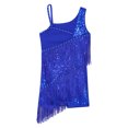 thumbnail image 4 of Ocealan Robe de Danse Latine pour Filles Sequins Jazz Moderne Fête d'Anniversaire Jupe à Franges Justaucorps Bleu Royal 6, 4 of 7