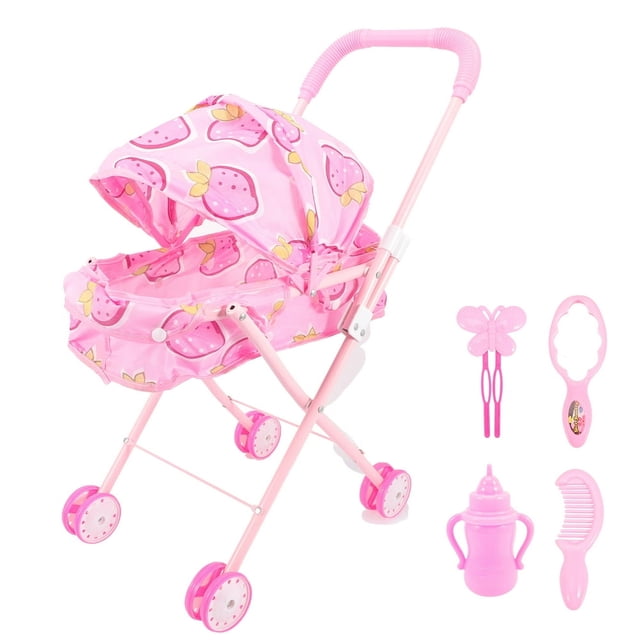 CUITING Dolls Stroller Model Baby Stroller Toy Simulation Stroller Toy Toddler Pretend Play Toy