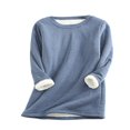 thumbnail image 1 of Pull à Manches Longues Manches Longues Sweat-Shirt Basique Automne Hiver Robe Couleur Unie Hauts Chauds, 1 of 6