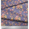thumbnail image 2 of Soimoi Purple Poly Georgette Fabric Leaves & Azalea Floral Print Fabric by Yard 52 Inch Wide, 2 of 3