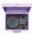 thumbnail image 4 of Arkrocket Curiosity Suitcase Bluetooth Turntable Vintage 3-Speed Record Player with Built-in Speakers Upgraded Turntable Audio Sound (Lavender), 4 of 15