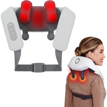 Ibreo Shoulder&Neck Massager with heat and vibration cordless,long-lasting 4 Modes & 3 Intensities with Smart Memory,Massage Head Adjustable