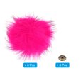 thumbnail image 3 of Unique Bargains Fluffy Soft Faux Fur Pom Poms for Hats with Snap Button, Rose Red 6Pack, 3 of 7
