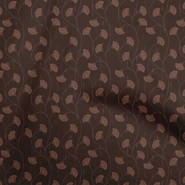 oneOone Velvet Brown Fabric Floral Sewing Craft Projects Fabric Prints By Yard 58 Inch Wide