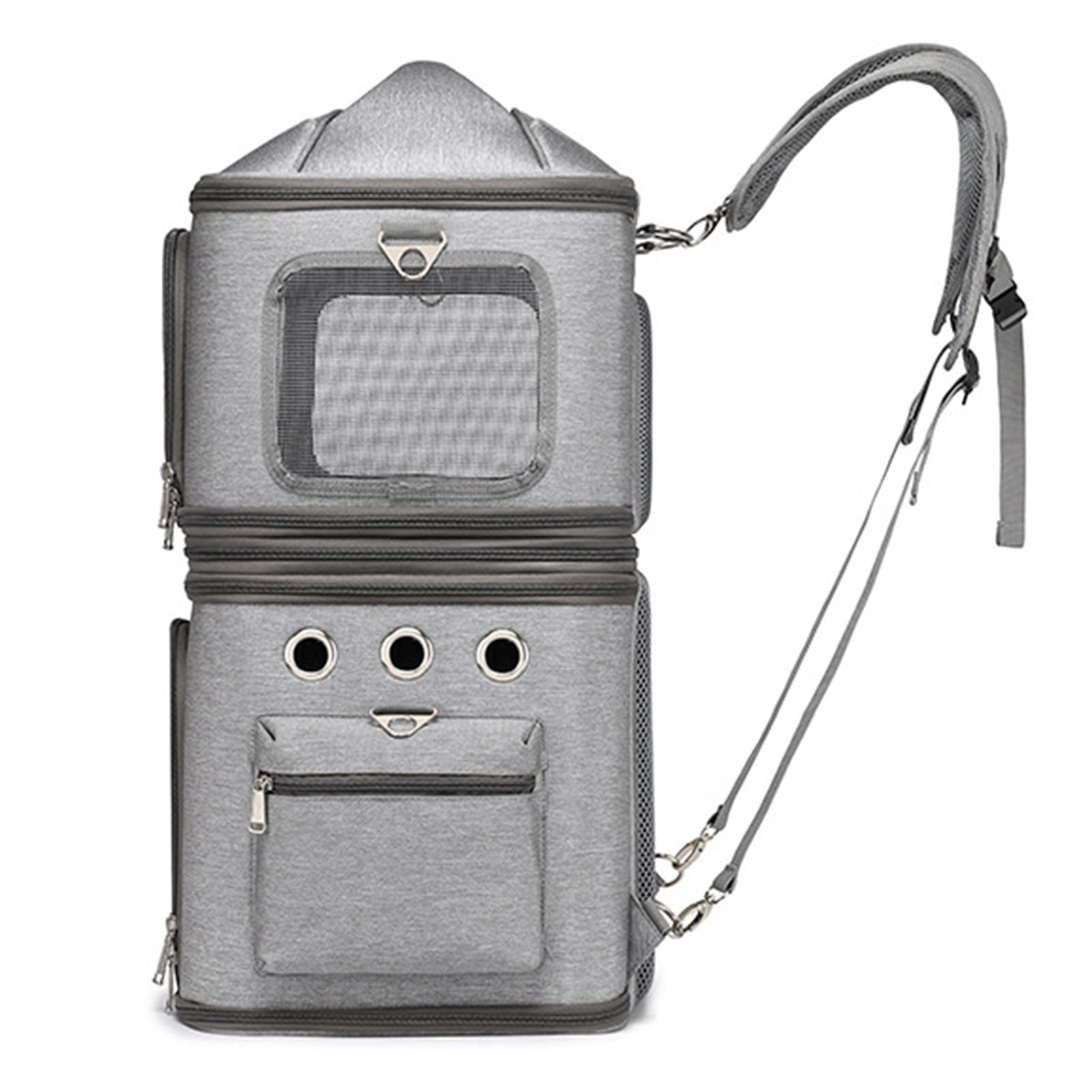 Double Cat Carrier for 2 Cats, Dog Backpack Carrier for Travel Pet Carrier Backpack with Comfortable Shoulder Protection
