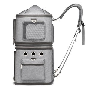 Double Cat Carrier for 2 Cats, Dog Backpack Carrier for Travel Pet Carrier Backpack with Comfortable Shoulder Protection
