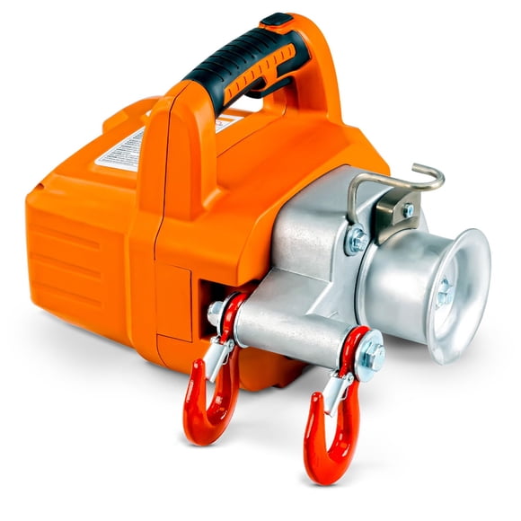SuperHandy Electric Portable Capstan Winch, Brushless Motor, 1000-2000 lbs Max Pulling Force, Includes 100ft Low-Stretch Rope, Battery & Charge
