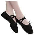 thumbnail image 3 of Girls Ballet Elastic Band Dance Shoes Canvas Gymnastics Flats Split Sole Shoes, 3 of 8
