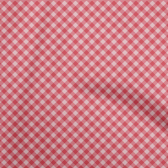 oneOone Polyester Spandex Light Red Fabric Check Fabric For Sewing Printed Craft Fabric By The Yard 56 Inch Wide