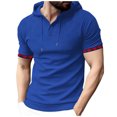 thumbnail image 1 of Birdeem Chemise pour Hommes, Manches Courtes, à Capuche, Décontractée, Sportive, 1 of 12