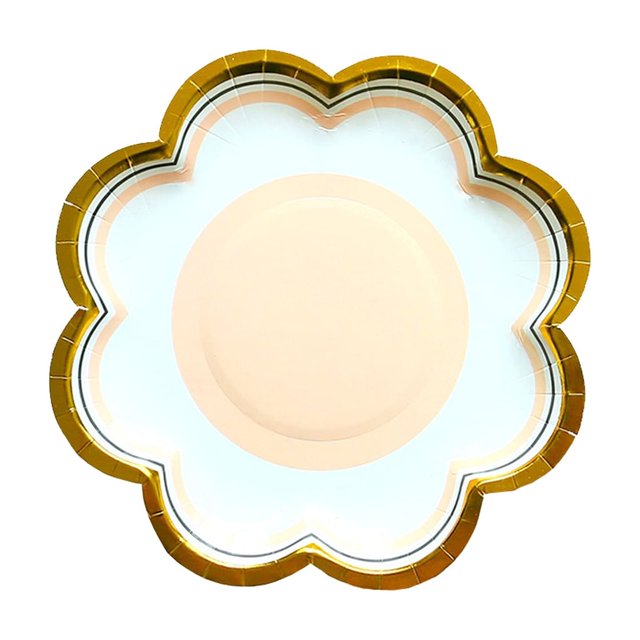 Plastic Disposable Cake Plates Petaly Shape 9.17 in 10 Count Blue Purple Orange