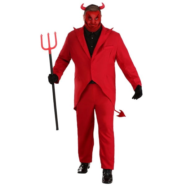 Plus Size Red Suit Devil Men's Costume | Scary Costumes