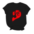 thumbnail image 5 of Chandails à Col Rond pour Couples Assortis T-Shirt à Manches Courtes de la Saint-Valentin Mode Imprimé Cœur Décontracté Respirant Confortable Doux T-Shirt de Base pour Lui et Elle Vêtements de Vacances Noir m, 5 of 5