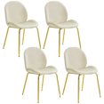 thumbnail image 1 of Gymax 4PCS Velvet Dining Chair Accent Leisure Chair Armless Side Chair Beige, 1 of 10