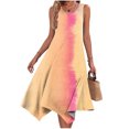 thumbnail image 2 of Penkiiy Robes pour Femmes pour Vacances à la Plage Été Boho Robe d'Été avec Poches T-Shirts Col en V Robes Débardeurs m Jaune, 2 of 5